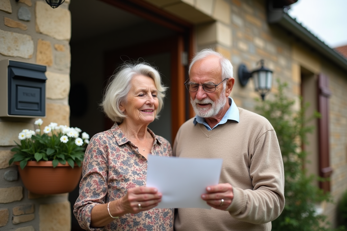 Couple retraité discutant d