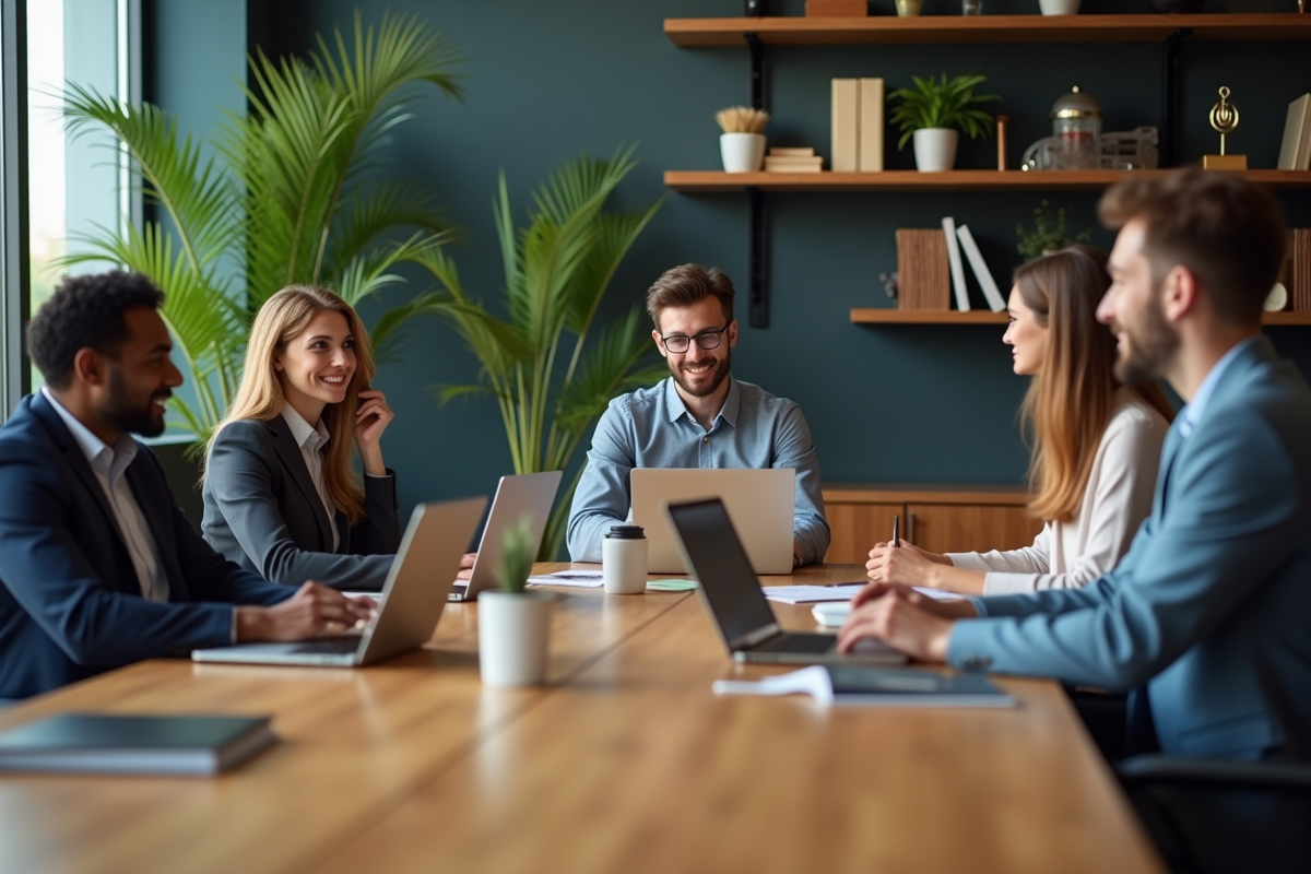 Groupe de professionnels divers en réunion de travail