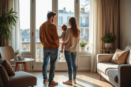 Famille dans un appartement parisien lumineux