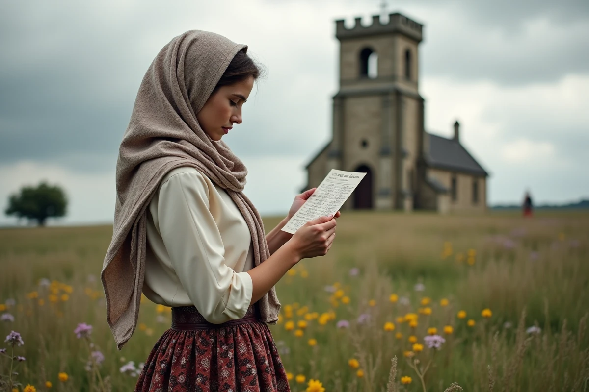 Jeune femme priant près d