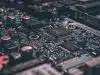 macro photography of black circuit board