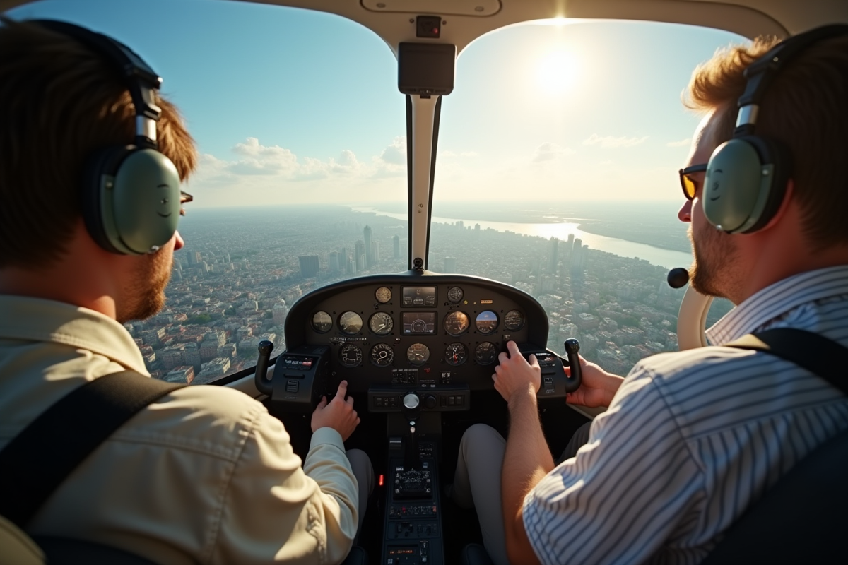 Vue du pilote ultralight sur Nantes avec ciel ouvert